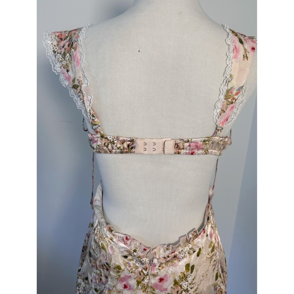 FOR LOVE & LEMONS Holland Mini Dress Women’s XS Pink Floral Coquette Romantic - Picture 8 of 16